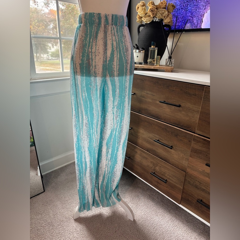 Sheer Striped Wide-Leg Pants NWOT! - Picture 4 of 4